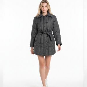 Jacob crawley vintage green long puffer coat Size 10